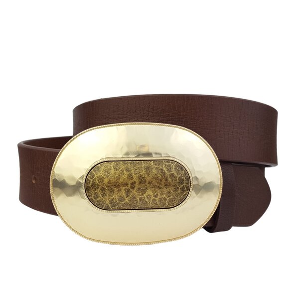 Genuine Leather belt with Gold Buckle - Picture 1 of 3